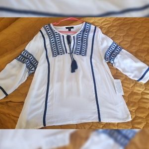 ELLOS NWT White Boho Flowy Top